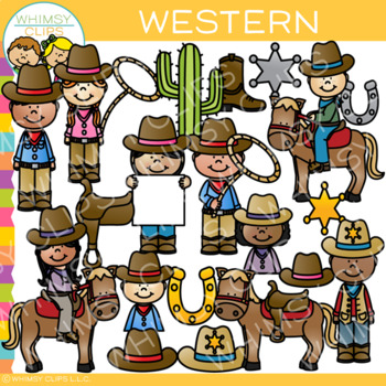 Preview of Kids Cowboy and Cowgirl Western Theme Clip art