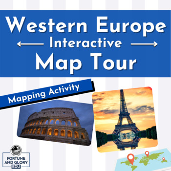 Preview of Western Europe Interactive Map Tour - Student Mapping Activity