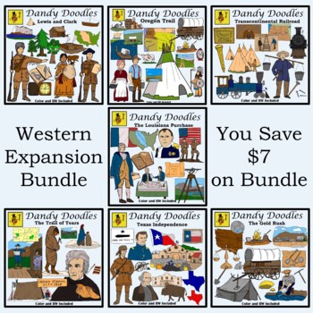 Preview of Bundled Western Expansion Clip Art