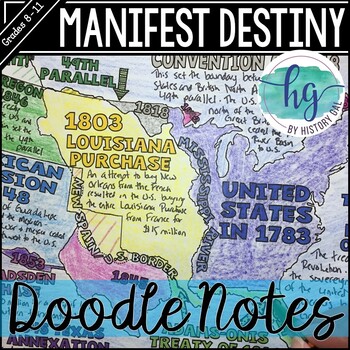 Preview of Western Expansion and Manifest Destiny Doodle Notes and Digital Guided Notes