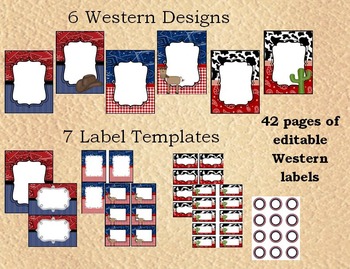 Preview of Western Label Bundle - Editable