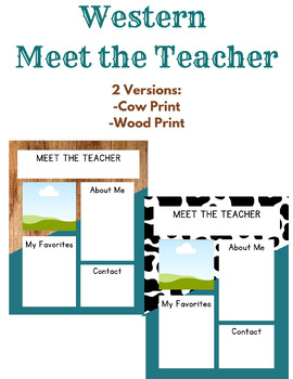 Preview of Western Meet the Teacher Page