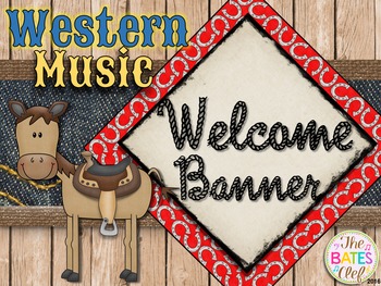 Preview of Western Music Decor - Welcome Banner