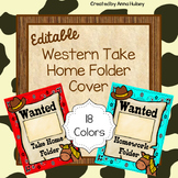 Western Take Home or Homework Folder Covers (Editable)