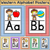 Western Theme Alphabet Posters - Cowgirl and Cowboy Classr