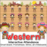 Western Theme Attendance Chart with Optional Lunch Count -