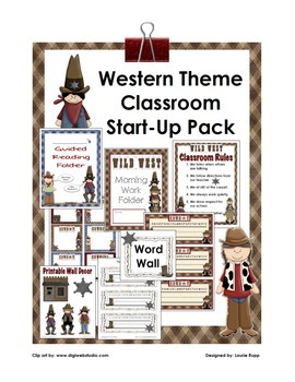 Preview of Western Theme Classroom Start-Up Pack-Revised