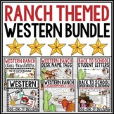 Western Theme Texas Longhorn Cactus Cowboy Letter Editable