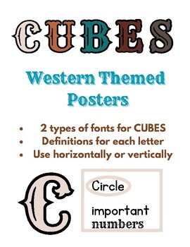 Preview of Western Themed CUBES Poster
