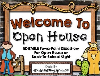 Preview of Western Themed Open House PowerPoint  |  EDITABLE PowerPoint Presentation