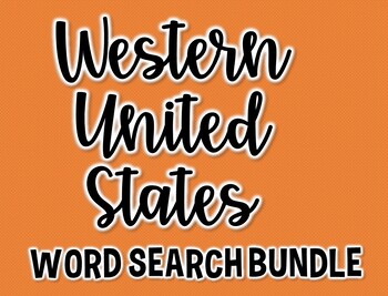 Preview of Western United States Geography Vocabulary Word Search Bundle