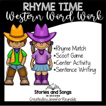 Preview of Western Word Work - Rhyming Activities