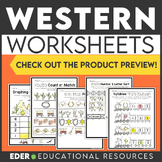 Western Worksheets for Preschool | Western-Theme Worksheet