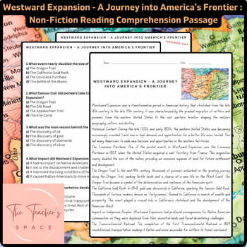 Preview of Westward Expansion-A Journey into America's Frontier:Non-Fiction Reading Compr..
