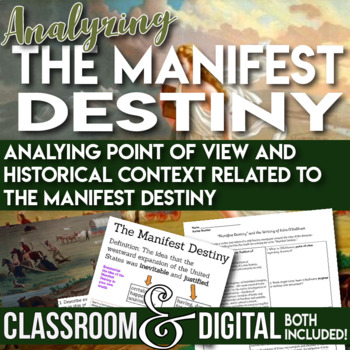 Preview of FREE - Westward Expansion Analyzing Point of View and the Manifest Destiny