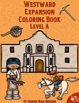 Preview of Westward Expansion Coloring Book-Level A