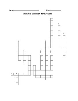 Westward Expansion: Crossword Puzzle by Mrs Quigleys Classroom Spectacular