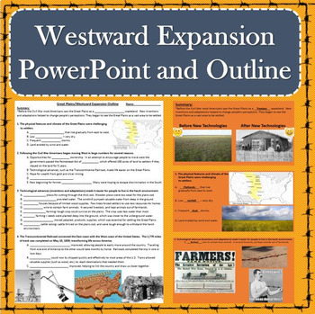 Preview of Westward Expansion PowerPoint and Guided Notes Outline (PDF and Digital)