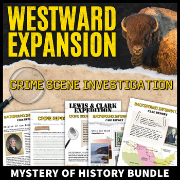 Preview of Westward Expansion Manifest Destiny Activity US History CSI Mystery Bundle