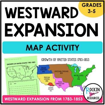 Preview of Westward Expansion Map, Westward Expansion Fun Activities and Project