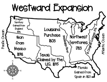 Westward Expansion Map Activity with Assessment Questions