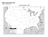 Westward Expansion Map of USA 1860