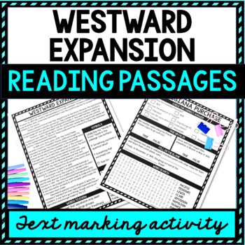 Preview of Westward Expansion Reading Passages, Questions and Text Marking + Word Search