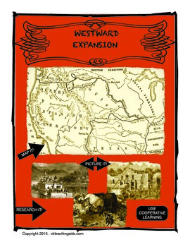 Preview of Westward Expansion - Research, Map, Draw.  A Cooperative Learning Unit