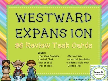 Preview of Westward Expansion Review Task Cards - Set of 36