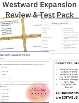 Preview of Westward Expansion Review & Test Bundle -- Google Apps & Print