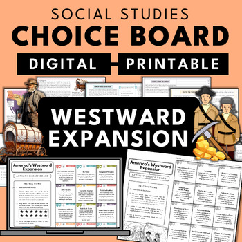 Preview of Westward Expansion | Social Studies Unit Choice Board Activity Packet | Gamify