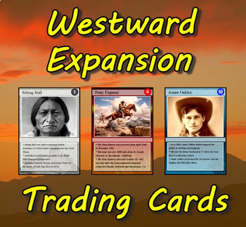 Preview of Westward Expansion Trading Cards (US History)