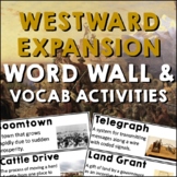 Westward Expansion Word Wall Vocabulary Activities