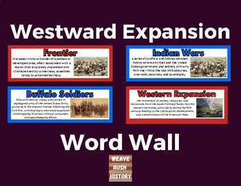 Preview of Westward Expansion Word Wall w/images