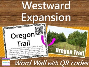 Preview of Westward Expansion Word Wall {with QR Codes}
