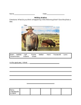 Preview of Westward Expansion Writing Center Activities