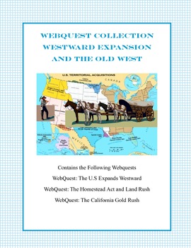 Preview of Westward Expansion |the Land Rush, and The Gold Rush| A Collection of Webquests