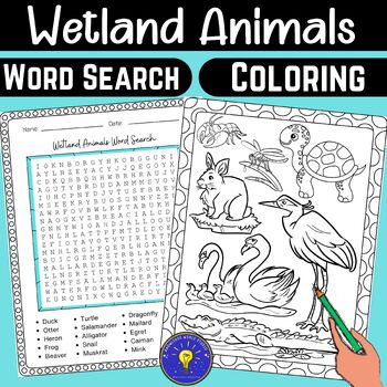 Cute Coloring Books: Wetland Animals Coloring Book for Kids Ages 4