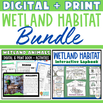 Preview of Wetlands Animals Habitat Passages PowerPoint Google Slides and Projects Bundle