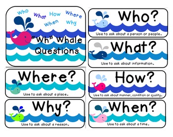 Preview of "Wh" Question Posters [Who, What, Where, When, Why, How