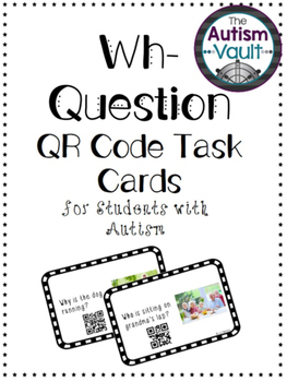Preview of QR Codes Task Cards: Wh- Questions