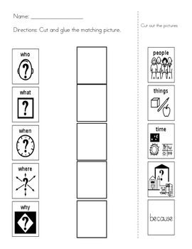 wh question visual poster and worksheets by kupa creations tpt