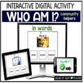 Wh Question WHO Match Words Digital Task Cards and Boom Cards