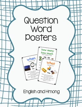 Preview of Wh- Question Posters with Hmong Translations
