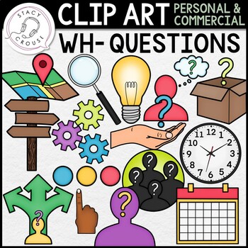 Preview of Wh Questions CLIP ART Interrogative Words Pictures and Icons