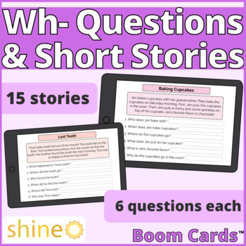 Preview of Wh Questions, Listening Comprehension, What When Who How, Retell Speech Therapy
