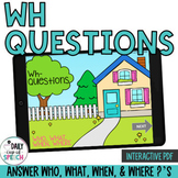 Wh Questions Speech Therapy | Who What When Where Speech T