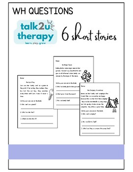 Preview of Wh Questions, Reading Comprehension, Story Recall for Speech Therapy