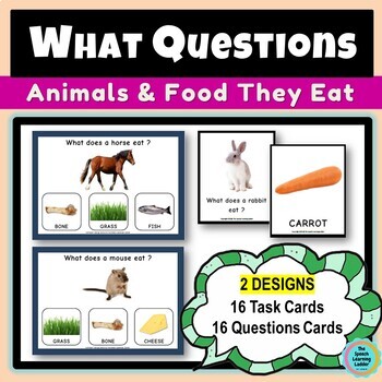 Wh Questions Speech Therapy (Animals & Their Food) - What Questions Real  Photos
