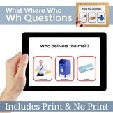 Wh Questions What Where Who Digital PDF and Printables Pre
